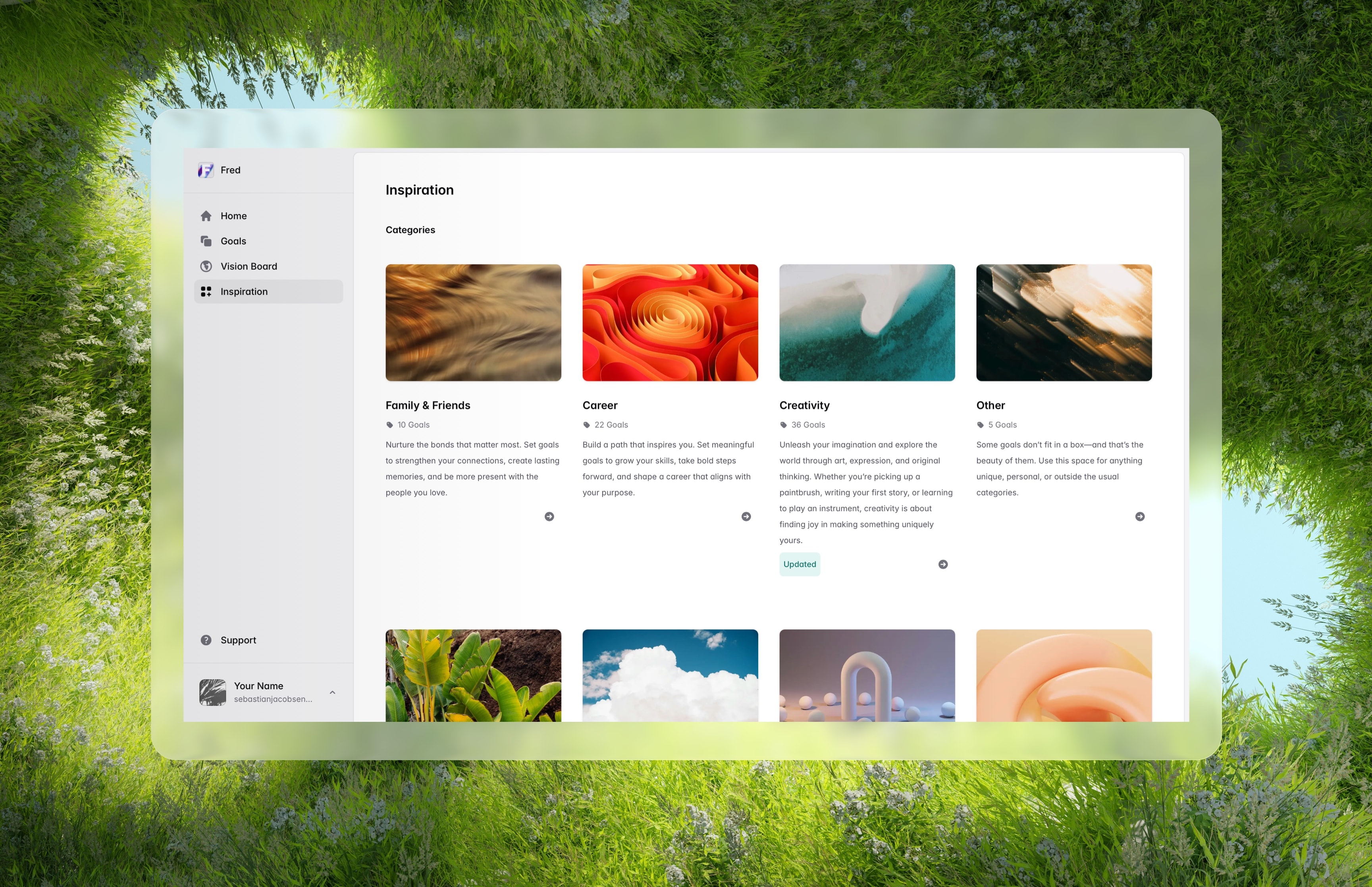 Fred — An AI goal setting app. Achieve your goals with actionable steps.